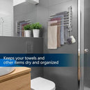 Towel Rack Wall Mounted JSVER Bathroom Towel Rack, Space Saving Towel Holder, Swivel SUS304 Stainless Steel Towel Bar, 180° Rotation 6 Arms Towel Racks for Bathroom by CozyNest Decor