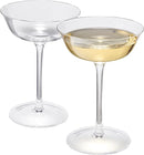 Vintage Crystal Coupe Glasses Set Of 2 Clear Radiance Champagne Martini Cocktails Hand Blown Classy by The Wine Savant
