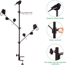 Urban Deco Deck Pole Porch Multi-Hook Bird Feeder Hooks for Deck Kit with Feeder Polyester and with 2 Adjustable Branches and Plastic Water Bowl by GreenHaven Gardens