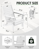 Adirondack Chairs Set of 2, Outdoor Fire Pit Chairs, HDPE All-Weather Adirondack Chairs with Cup Holder, Lawn Chair for Deck, Patio, Garden (White) by GreenHaven Gardens