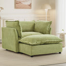 Modern Cozy Upholstered Armchair Sofa With Movable Ottoman by HouseOfZazla