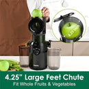 Cold Press Juicer Machines Slow Masticating Juicer Machines with 1.1 L Large Feed Chute Fit Whole Fruits and Vegetables Easy Clean Self Feeding,High Juice Yield,BPA Free (Ink-black) by CozyNest Decor