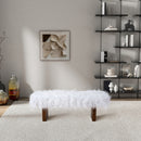 Henley - Fur Bench - White Khaki by Unique Piece Furniture