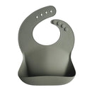 mushie Silicone Baby Bib | Adjustable Fit Waterproof Bibs (Silver Sage) by TinyTreasures Baby Boutique