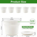 6 Inch Plastic-Flower Pot-for-Indoor Plants, 6 Pack Outdoor Plant Pots with Drainage Holes & Saucers, Resin Garden Pots Planters by CozyNest Decor