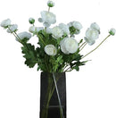 Silk Ranunculus Flowers 23.6 Inch Tall-5 Stems Artificial Buttercup Flowers for Wedding Bouquets, Centerpieces,Home Decor,Floral Arrangements (White,UV Resistant) by CozyNest Decor