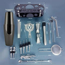 22-Piece Cocktail Shaker Set, 25/20oz Bartender Kit, Bartending Stainless Steel Bar Tools Sets for Drink Mixing, Boston Cocktail Shakers with Stand Recipes Booklet (Black-25-20oz) by CozyNest Decor