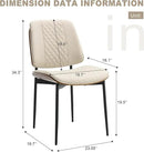 BV Dining Chairs Set of 4, PU Leather Armless Kitchen Chair in Modern Walnut Style, Mid Century Bentwood Side Chair with Metal Legs, Retro Accent Guest Chair for Kitchen Dining Room(Beige) by CozyNest Decor