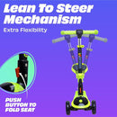 SKIDEE Kick Scooters for Kids Ages 3-5, Adjustable Height Foldable Scooter with Removable Seat, 3 LED Light Wheels, Rear Brake, Wide Standing Board, Suitable Up to 12 Year Old Boys/Girls by TinyTreasures Baby Boutique