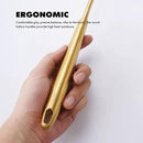Gold Kitchen Utensils Set, 12 PCS Brass Matte Serving Utensils, 18/10 Stainless Steel All Metal Cooking Tools - Potato Masher, Tongs, Meat Fork, Spatula, Turner, Ladle, Skimmer, Spaghetti Spoon Set by CozyNest Decor