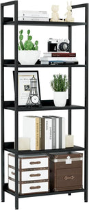 NUMENN Bookshelf, 5 Tier Bookshelves, Home Office Bookcase Shelf Storage Organizer, Free Standing Storage Shelving Unit for Bedroom, Living Room and Home Office, Black by CozyNest Decor