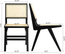 Accent Chair Dining Chairs Set of 2, Solid Wood Frame Boho Rattan Chair, Mid Century Modern Accent Chairs for Living Room Bedroom Dining Room Kitchen(Black) by CozyNest Decor