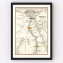 Vintage Map of Egypt 1836