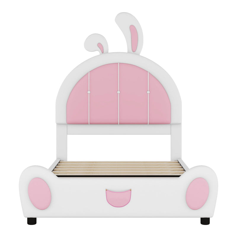 Upholstered Platform Bed With Rabbit Shaped Headboard, photo 6 of 12