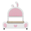 Upholstered Platform Bed With Rabbit Shaped Headboard by HouseOfZazla