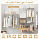 Closet System 4-8 FT Wall-Mounted Closet Shelves and Rod by LJGDeals