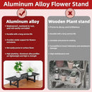 Plant Stand - Indoor/Outdoor Extra-Sturdy Aluminum Plant Stand with 300 LBS Capacity, L37.8 x W11.4 x H7.9 inch – Ideal for Patios, Gardens, Living Room Decoration by GreenHaven Gardens