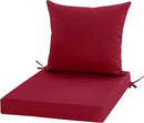 Outdoor Cushions for Patio Furniture, Waterproof Outdoor Chair Cushion w/Fade-Resistant, Removable & Machine-Washable Cover, 22x22 Inch, Deep Seat Sofa/Couch Pad Replacement – Set of 1/2/4, Burgundy by GreenHaven Gardens