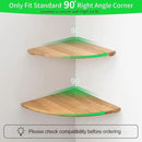 Corner Shelves, Floating Corner Shelf, Set of 2 Solid Oak Wood Wall Shelves, Round End Wall Mount with Wire Hole Shelving for Small Plant for Bedroom Kitchen, Living Room (Oak, 7.1in 2P) by CozyNest Decor