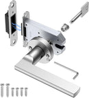Magnetic Auto-Lock Invisible Door Lock - Single-Sided Hidden Design, Hidden Handle & Mini Keyhole, Aluminum Alloy for Bookshelf Doors/Invisible Doors/Secret Rooms (1, Silver) by TinyTreasures Baby Boutique