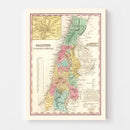 Vintage Map of Palestine 1836