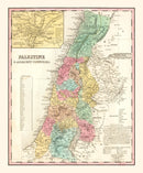 Vintage Map of Palestine 1836