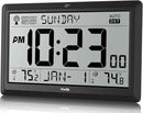 Wall Clock Atomic with Indoor Outdoor Temperature Battery Powered, Easy Reading with 10.5 Inch Large LCD Display, 330FT Range Table Wall Clock with DST, 12/24 Hour for Living Room Kitchen (Black) by CozyNest Decor