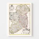 Vintage Map of Ireland 1714