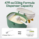 NCVI Baby Formula Dispenser On The Go, Formula Container To Go, Formula Holder for Travel, Outdoor Picnic with Baby Infant, Portable Container for Milk Powder, Snacks, Candy, Fruits (Green) by TinyTreasures Baby Boutique