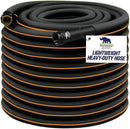 Rugged Rhino Heavy Duty Flexible Light Weight Garden Hose, 25ft x 5/8in, 4 Layer Leakproof Outdoor Gardening Tools, Watering Supplies, Powerful Water Pressure for Lawn, Flowers, Black Orange by GreenHaven Gardens
