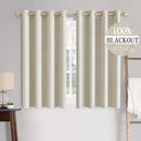 MIULEE 100% Blackout Linen Textured Curtains for Bedroom Solid Thermal Insulated Cream Grommet Room Darkening Curtains & Drapes Luxury Decor for Living Room Nursery 52 x 63 Inch (2 Panels) by TinyTreasures Baby Boutique