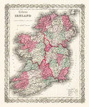 Vintage Map of Ireland 1865