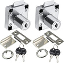 Automatic Lock Tongue Cabinet Drawer Furniture Locker Showcase Lock Drilling Diameter 3/4"/19mm for (3/5"-/15mm -7/8"-/22mm) Door Panel(2 Pack) by TinyTreasures Baby Boutique