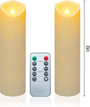 Aignis 2pcs Flameless LED Candles Battery Operated with 10-Key Remote Timer, Indoor Heat Resistant, 3D Wick with Warm Flickering Glow for Cozy Home/Wedding/Holiday Décor (D 2.2" x H 6") by CozyNest Decor