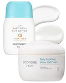 Baby Easy Wash Sun Lotion SPF 30 & Soothing Water Gel Cream - Korean Zinc Oxide Mineral Sunscreen & Cooling Moisturizer - Vegan Hypoallergenic for Ages 0-3, Lotion 2.11oz & Gel Cream 3.38oz by TinyTreasures Baby Boutique