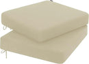 Favoyard Outdoor Chair Cushion 24 x 24 x 4 Inch Rainproof & 3-Year Fade Resistant Patio Furniture Cushions with Removable Cover and Adjustable Ties for Garden Sofa Couch Pads Set of 2, Beige by GreenHaven Gardens