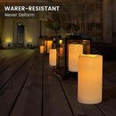 Flickering Flameless LED Candles with 10-Key Remote & Timer, Waterproof Outdoor Indoor f Battery Operated Candles for Home/Wedding/Festival Décor Set of 2 (D3 x H5.5) Ivory by GreenHaven Gardens