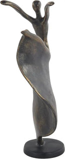 Deco 79 Polystone Dancer Decorative Sculpture Home Decor Statue, Accent Figurine 7" x 5" x 13", Brass by CozyNest Decor
