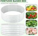 FORTUNO 2 Pcs 17" Tall 4 Ft Round Raised Garden Bed Box Galvanized Metal Outdoor High Flower Bed Steel Patio Ground Planter for Planting Vegetables and Herbs, White by GreenHaven Gardens