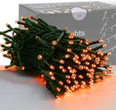 HOME LIGHTING 66FT 200 LED Halloween String Lights, Plug in Green Wire String Light, 8 Lighting Modes Waterproof Fairy Mini Lights for Indoor Outdoor Christmas Wedding Party Decorations (Orange) by TinyTreasures Baby Boutique