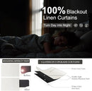 Luxury Linen Extra Long Drapes 132 Inch Blackout Curtains for Bedroom 2 Panel Drop Cloth Cotton Textured Rustic Farmhouse Thermal Darkening Curtain Privacy Room Divider High Ceiling Curtain 11ft Cream by CozyNest Decor