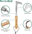 Berry&Bird Crack Weeder, Crevice Weeding Tool, 11.2" Stainless Steel Manual Weeder, L-Shaped Side-Walk Puller Spatula, Grass Cutter Knife, Weeding Sickle for Garden Lawn Yard Patio Terrace Paving Moss by GreenHaven Gardens
