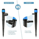 Drip Irrigation Emitters Fittings: Adjustable Irrigation Sprayer for 1/4 inch Drip Tubing Full Circle Vortex Stream Dripper on 5" Arrow Stake Barbed Locked Nuts Connectors (50 Pieces) by GreenHaven Gardens