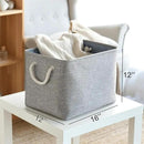 TheWarmHome Storage Basket for Organizing - 16x12x12 inch 3 Pack Fabric Storage Cubes, Cube Storage Bin for Shelves Closet Organizer Cloth Gift Toy (Grey) by CozyNest Decor