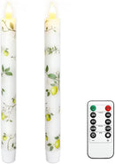 Lemon Flameless Taper Candles with Remote and Timer Flickering Flame Battery Operated Taper Candles for Home Bedroom Wedding Party Fall Christmas Summer Decor 9.6" by CozyNest Decor