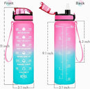 Enerbone Water Bottle, Leakproof BPA & Toxic Free, Motivational Water Bottle with Times to Drink and Straw, Fitness Sports Water Bottle with Strap for Office, Gym, Outdoor Sports by CozyNest Decor