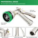 FANHAO Heavy Duty Garden Hose Nozzle, 100% Metal Water Hose Sprayer with 7 Spray Patterns, Ergonomic Rear Trigger, High Pressure Water Nozzle Sprayer for Watering Plants, Washing Car and Pet by GreenHaven Gardens
