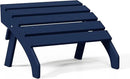 WestinTrends Dylan Outdoor Patio HDPE Adirondack Ottoman Footrest, Navy Blue by CozyNest Decor