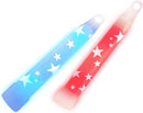 Glow Fever Bulk 100ct Red White Blue 4" Glow Sticks, Glow in The Dark, Light Sticks for 4th of July Party Supplies National Memorial Day Party Favors Fireworks Accessory Game Prizes or Treats by TinyTreasures Baby Boutique