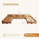 Large Modular Sofa Couch, 248'' Sectional Couch, Living Room Sets with Storage, 16 Seats Sets for House, Office,Villa, Tan by CozyNest Decor
